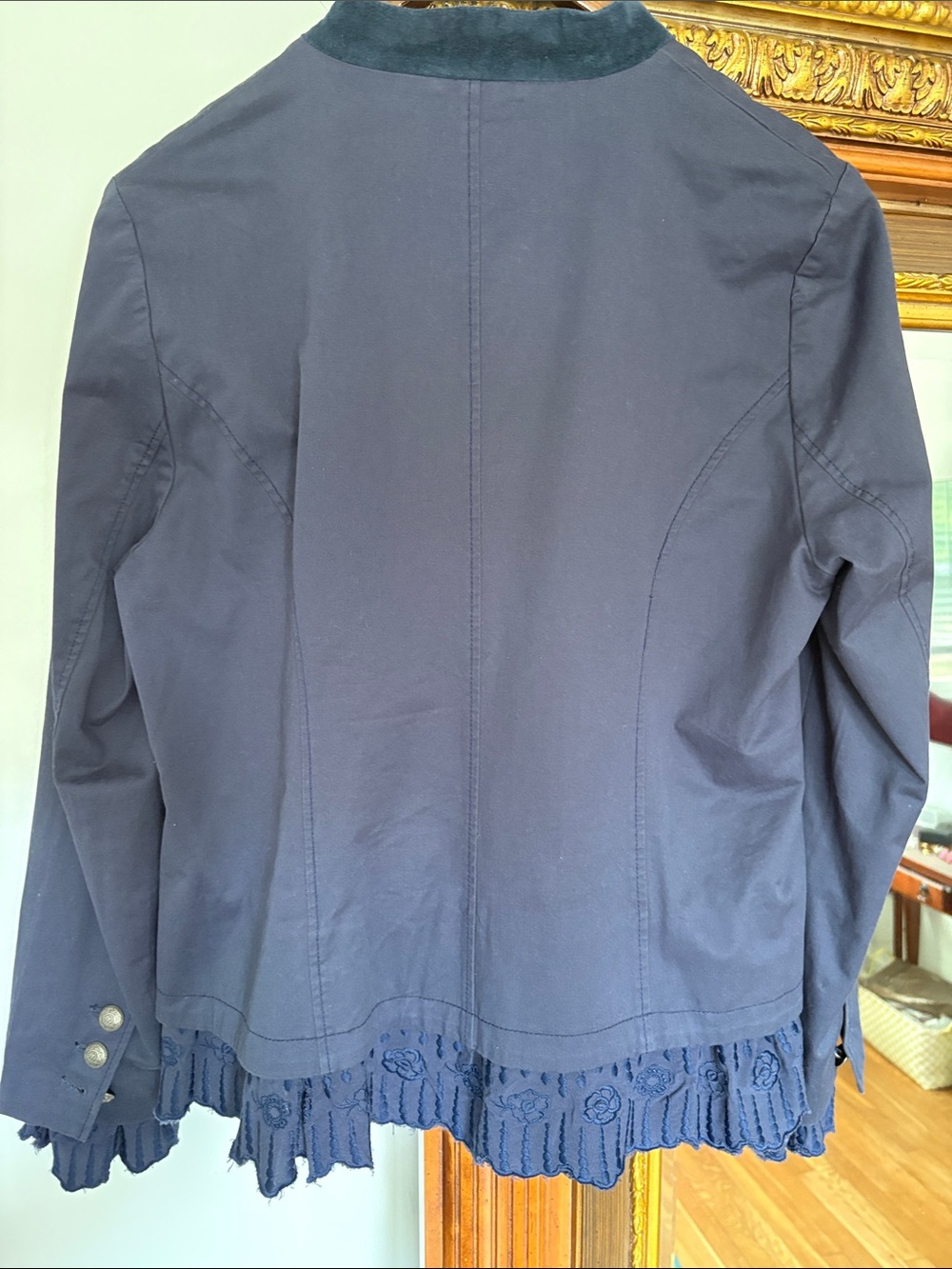 SUNDANCE Carolina Ruffle Military Velvet Blazer - Picture 6 of 12